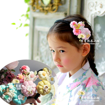 Young Hutchison North Korean new adult South Korean Han Hanfu Head of the New Years Hair Hoop Flower Buds to Take a Photo Performance