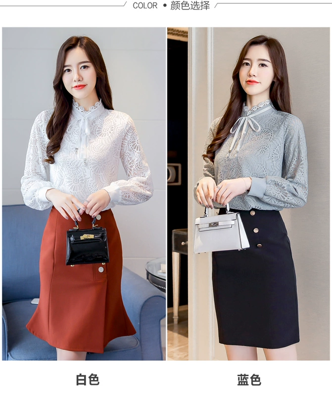 2018 mùa thu mới áo sơ mi voan tay ngắn nữ phiên bản Hàn Quốc của áo thun size lớn áo thun ren khí chất hoang dã