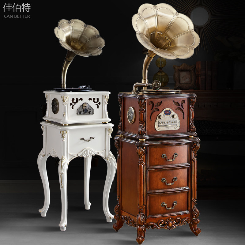 Left Sound Machine Retro Living Room Eu Style Black Gel Record Machine Old American Antique Bluetooth Home Electric Record Machine Old Record Machine