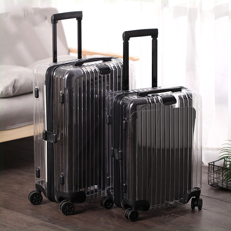 Fully transparent ultra-light storage suitcase female 26 male net red trolley case universal wheel fashion boarding suitcase 20 inch