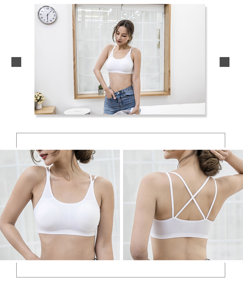 Băng lụa không có vòng thép liền mạch top top học sinh nữ sinh trung học áo ngực chéo quấn áo vest đáy quần thể thao nữ áo bra tập gym