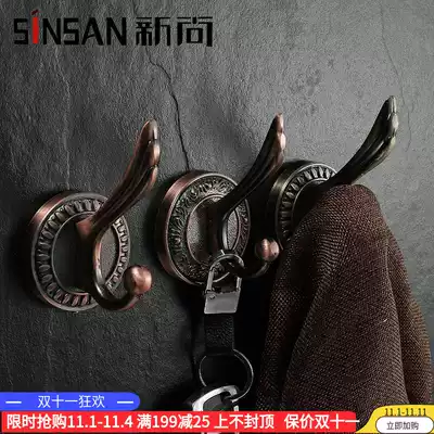 European-style coat hook single hook European-style green ancient red ancient bedroom wall single clothes hook Wall Wall door rear adhesive hook