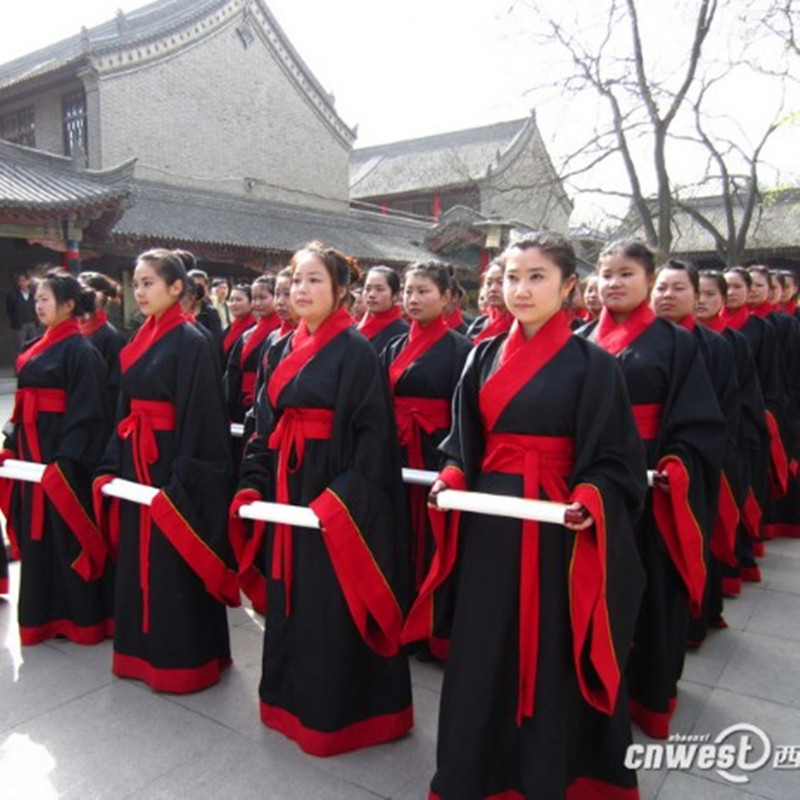 Traditional Chinese Clothing, Hanfu, Adult Ceremonial Attire, Confucius Worship Ceremony, Ancestral Worship Ceremony, Chinese Studies Class, Initiation Ceremony, Confucius Institute Performance Costume