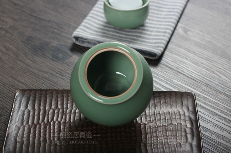 Long Tuyền celadon bộ 4 miếng ấm rượu gốm gốm rượu vang vàng sake rượu vang trắng shochu cốc thủ công ấm rượu sho - Rượu vang ly uong ruou