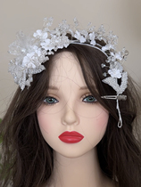 Mego Original Fairy Flowers Crystal Leaves Handmade Bridal Headwear and Makeup Style Photos and Travel Photos