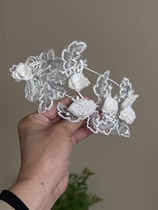 Mego Original Exquisite Handmade Flowers Retro Lace Bridal Hair Accessories and Makeup Styles for Photos and Travel Photography Locations
