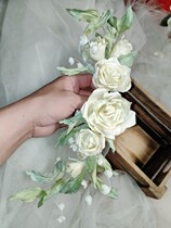 Megoson style oil painting style handmade flower fairy bridal headwear photo studio photo modeling sample travel photo shoot