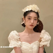 Meiko original Japanese forged large handmade flower bridal headwear and makeup styling photo shoot sample photo shoot