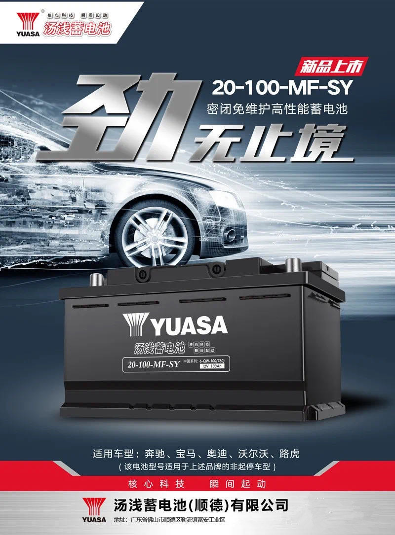 Yuasa battery 100AH ​​car battery suitable for Mercedes-Benz S-Class Range Rover Audi Q7 A6L A4L Chase V80