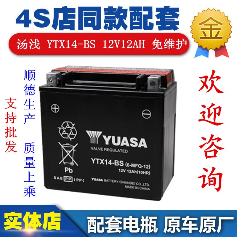 Soup shallow locomotive 12V12ah battery YTX14-BSBMWGS1200 Skywave Kawasaki Harley 883 Battery