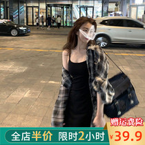 Early autumn dress large size womens summer dress 2021 new fat mm black light mature wind jumpsuit two fried street suit