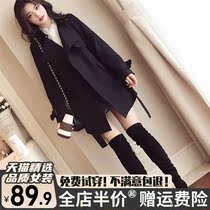 Fat mm2022 Year New Big Code Womens Lazy Wind Jacket Summer Winter Dress Temperament 100 Hitch Style Temperament Black Wind Suit