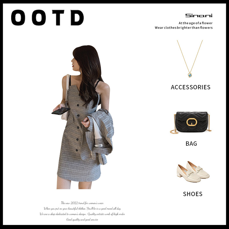 Bayern in the Year of the Year Women's Autumn 2022 New Fat mm Design Sensation Foreign Dress Slimmer and Slim Fit Two Style Suits