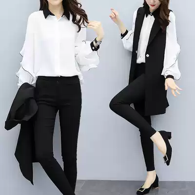Yangpai fat mm heart machine two-piece set 2021 coat new early autumn big size thin age women's fashion