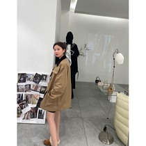WXLSTUDIO jacket woman 2022 new wind clothes spring design Sensation Superior loose tooling in long style