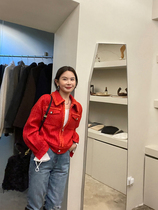 WXLSTUDIO EASY AND ELEGANT LITTLE SCENTS Big Red Coarse Flowers The Short Coat Woman 2021 New