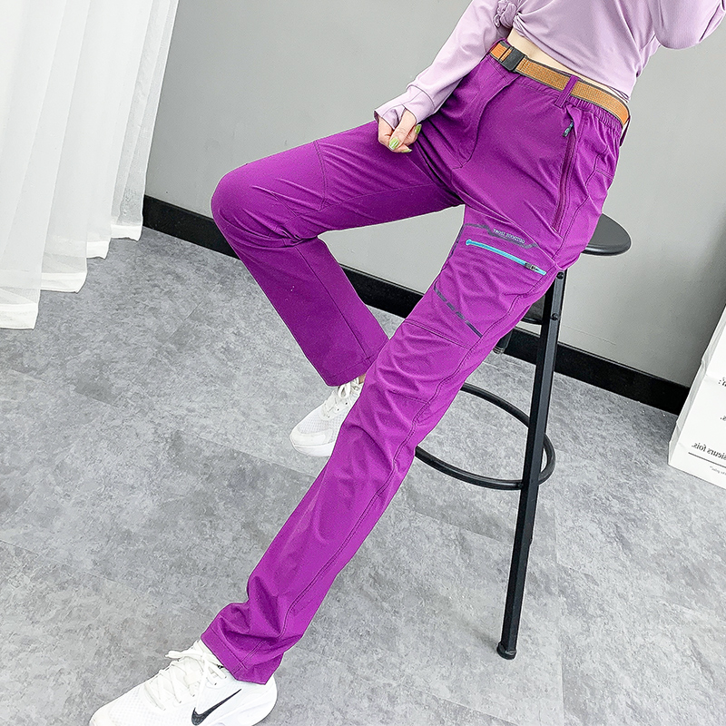 Outdoor Speed Dry Pants Women Long Pants Stretch slim fit Slim Breathable Quick Dry Sports Pants Tourist Climbing Hiking Summer-Taobao