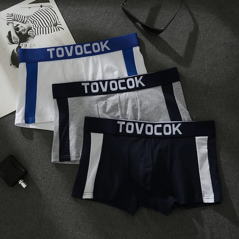 Quần lót nam quần đùi, quần lót liền quần cotton nguyên chất, quần sịp boxer thoáng khí mùa hè, quần short hàng hiệu cá tính hợp xu hướng - Tam giác