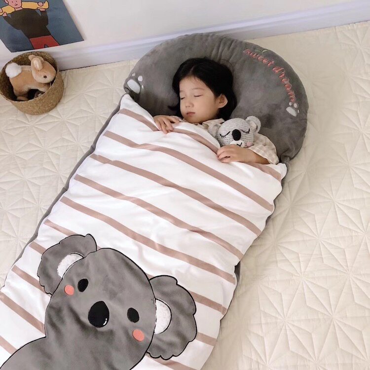 Foreign Trade Baby Multifunction Cartoon Suede Sleeping Bag Milk Suede Newborn Baby Autumn Winter Out Thickening Anti Kick