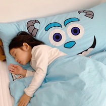 Autumn and winter thickening multifunctional removable baby sleeping bag medium and large childrens pure cotton baby big face monster sleeping bag anti-kick quilt