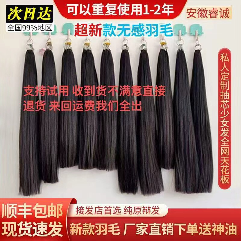 Third-Generation Seamless Feather Hair Extensions, Invisible Traceless Hair Extensions, Seamless Hair Extensions, Original Real Hair Crystal Line Hair