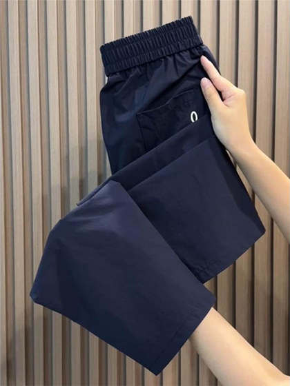 冰丝哈伦裤女夏季薄款宽松显瘦大码休闲直筒九分速干裤束脚运动裤