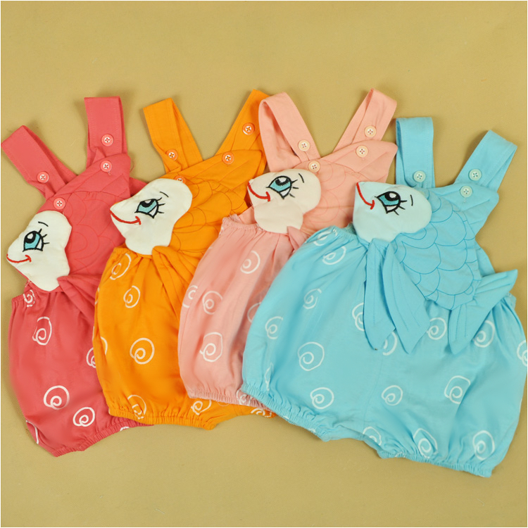 Mỏng bé mùa hè quần áo sơ sinh dưa hấu bông nam giới và phụ nữ bé onesies phù hợp với không tay có thể mở ra romper