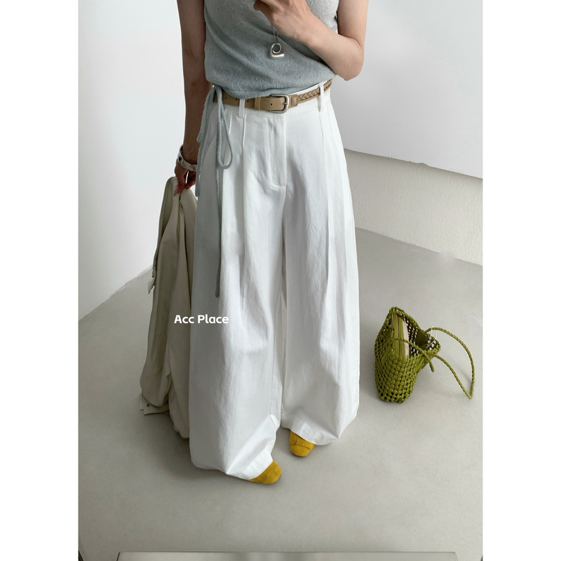 Acc.Jd Focus - Spring 2026 Korean Style Versatile Wide-Leg Casual Pants (with Belt) 3315