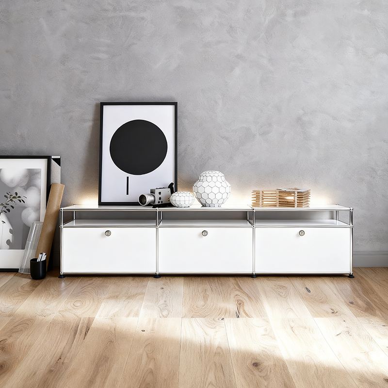 Swiss Genuine Kabasa Usm Module Tv Cabinet Living Room Storage Antique Style Stainless Steel Floor-Standing Side Cabinet