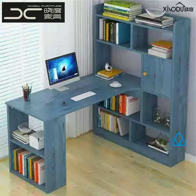 Office desk corner bookshelf integrated desk computer desk desktop simple desk home student bedroom