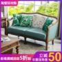 Mỹ sofa vải gỗ nước tân cổ điển ba để làm phòng khách retro sofa nhà cũ - Ghế sô pha sofa giường kéo