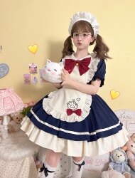 Cute op dog short maid lolita dress apron, full link for direct photo shoot