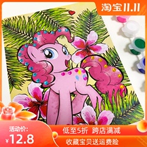Pony Polly flash Diamond watercolor painting paint painting Girl graffiti puzzle coloring learning painting children picture book children