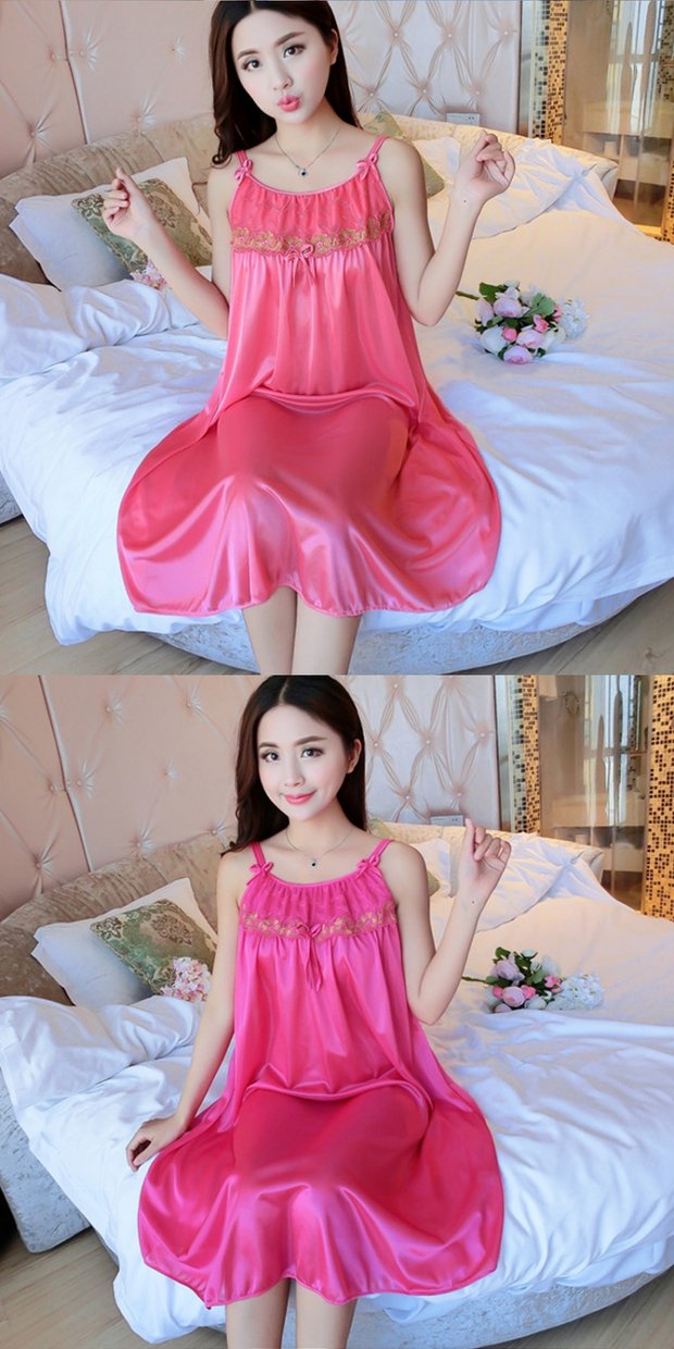 Cộng với phân bón XL đồ ngủ nữ voan béo mm200 pounds váy ngủ gợi cảm chất béo chị mùa hè lụa nữ băng lụa mỏng váy ngủ sexy