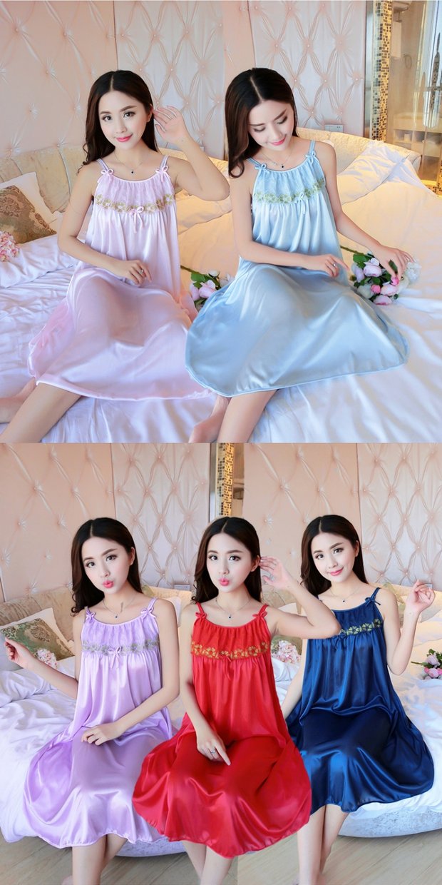 Cộng với phân bón XL đồ ngủ nữ voan béo mm200 pounds váy ngủ gợi cảm chất béo chị mùa hè lụa nữ băng lụa mỏng váy ngủ sexy