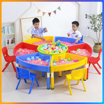 Childrens multifunctional space play sand table shopping mall baby bubble table sand table stall night market square toy sand table