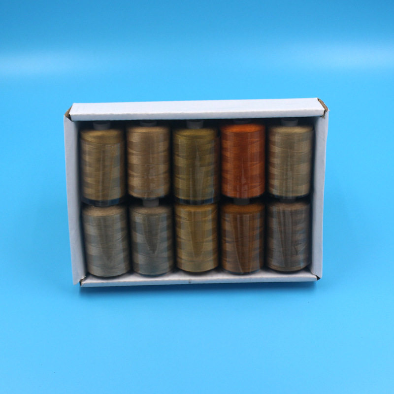 Нитки 家用402缝纫线 手缝线 多彩色系10色套装1000码 diy彩线 冷暖色调 Alcoa