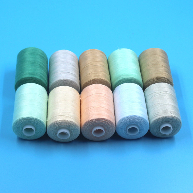 Нитки 家用402缝纫线 手缝线 多彩色系10色套装1000码 diy彩线 冷暖色调 Alcoa