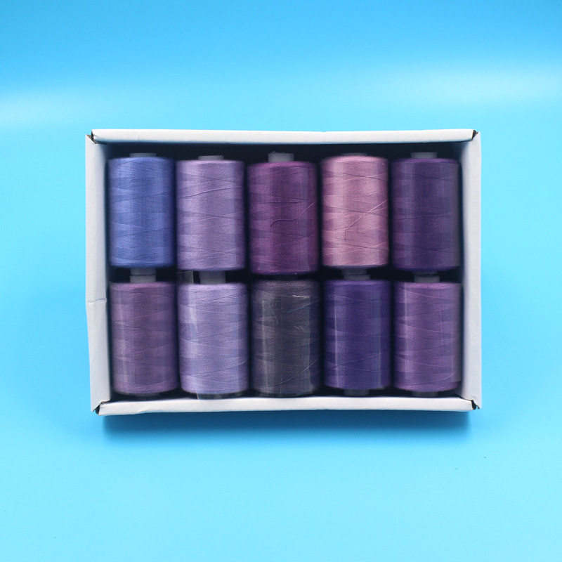 Нитки 家用402缝纫线 手缝线 多彩色系10色套装1000码 diy彩线 冷暖色调 Alcoa