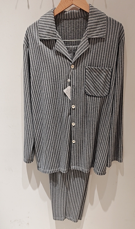 Oudifen Mall's Same Style Men's Brushed Striped Loungewear Set, Comfortable and Breathable Pajama Pants Hht713