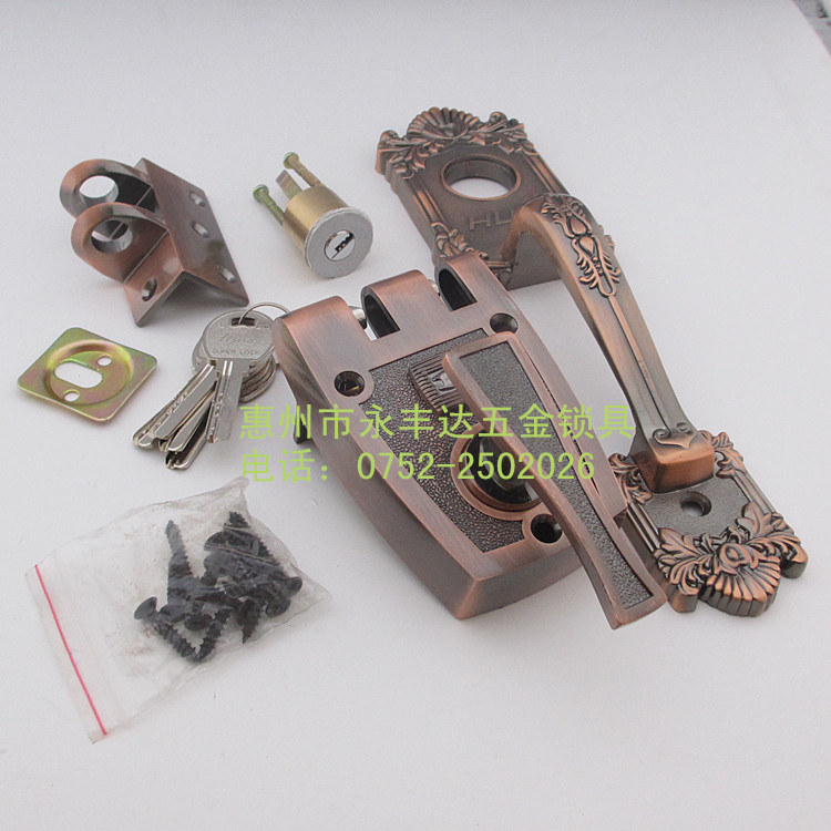 Brilliant 935 old tiger lock antitheft lock door lock double hook lock solid wooden door bronze old - fashioned card button lock