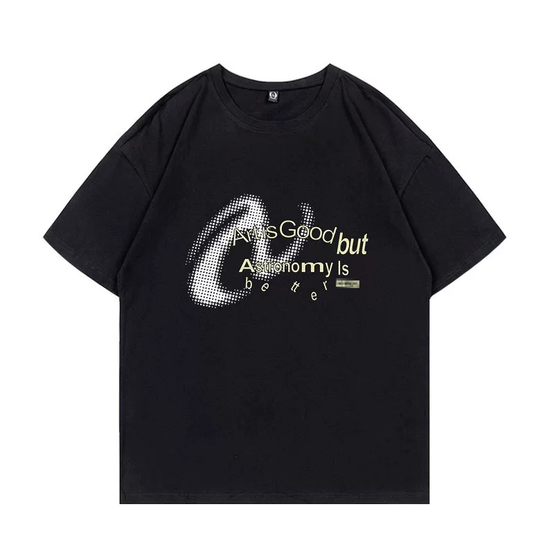 Футболка хлопковая короткий рукав unisex, оверсайз с круглым воротом, чёрная и белая