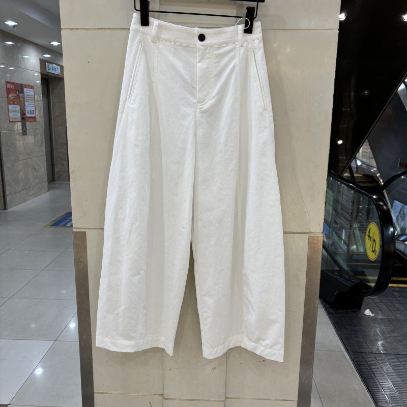 Q621K9576 Versatile High-Waisted Elastic Women's Pants, Loose Fit, Casual Straight Wide-Leg Pants, New Summer Collection