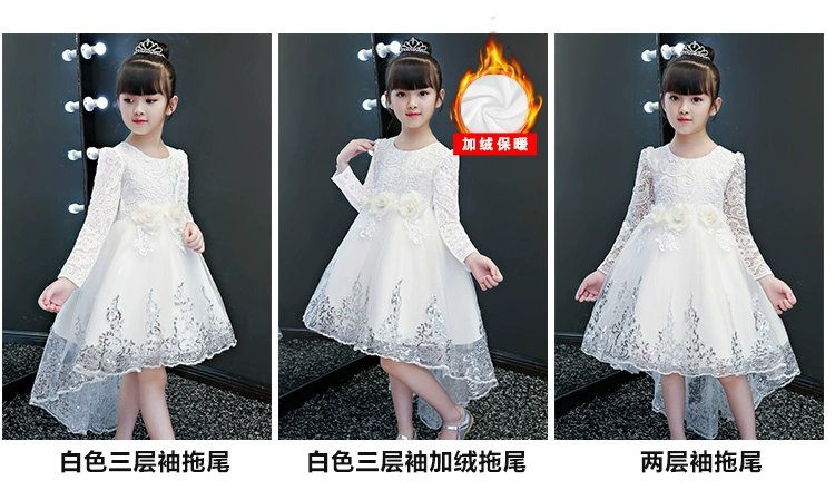 Váy bé gái mùa thu 2018 mới bé gái siêu ngoại công chúa đầm trẻ em cộng với váy nhung phồng mùa đông