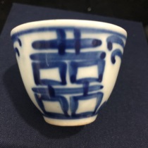 Late Qing and Republic of China blue and white cups and wine glasses antique antique porcelain authentic collection ornaments old objects ceramic vases