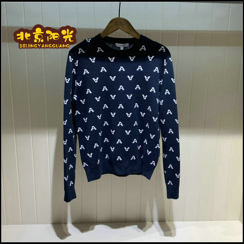 France AIGLE EGO counter 2021 Spring and summer Ms. JADOMA Pure Cotton Printed Casual Sweater K9952