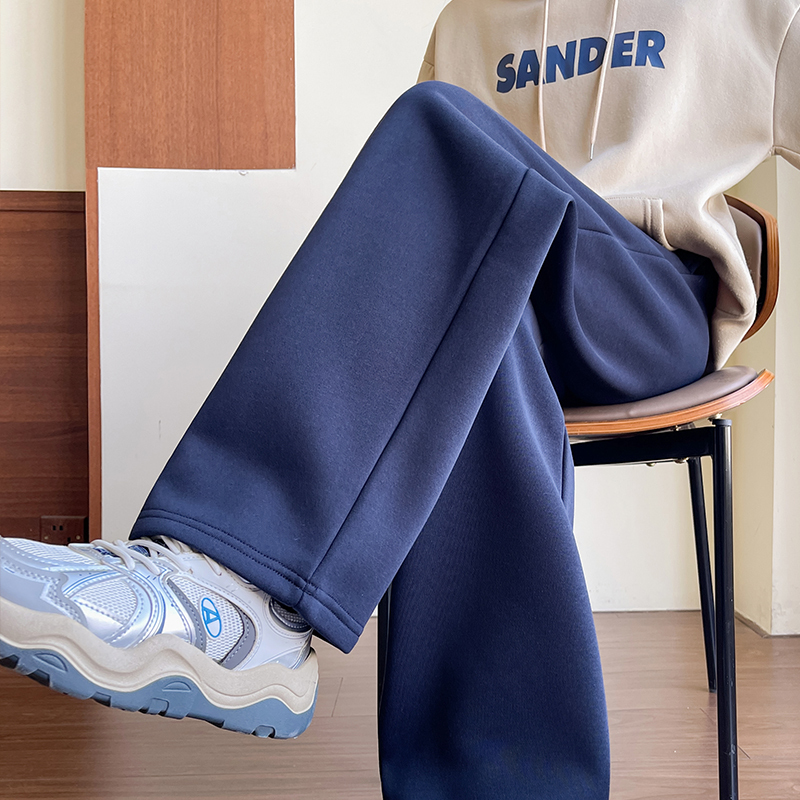 School Uniform Pants Navy Blue Straight-Leg Sports Pants for Boys and Girls Spring, Autumn, Summer Junior High School Students Children's Blue Casual School Pants