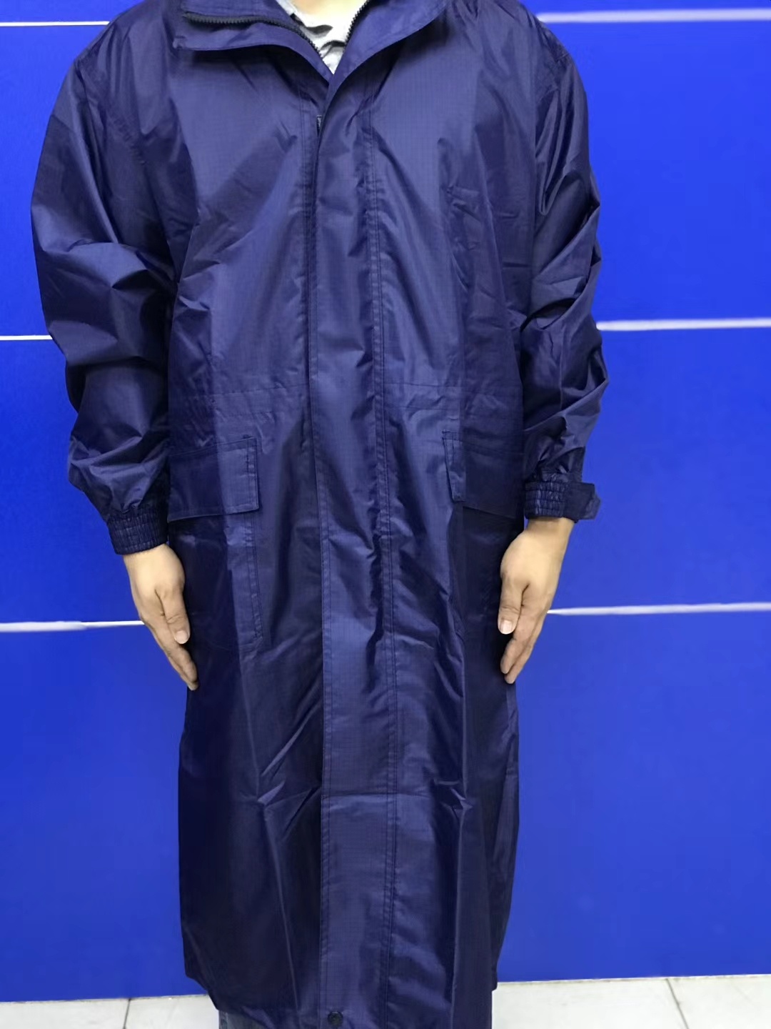 New firefighting duty Laubao raincoat for men and women Outdoor portable rain cape Rescue flame Blue one-piece Long raincoat 