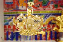 Boutique Statue Cap Lotus Crown Taoist Deities Hat New Water Drill Statue Cap Pearl Handmade Hat