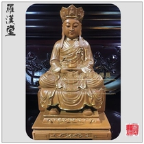 Second degree gold incense camphor wood Sanping ancestor Shigong hand-carved real gold depicting the statue Buddha quality religious supplies